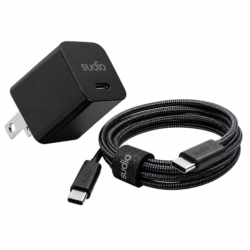 combo cargador sudio p1 25w + cable usb c trenzado 1.8m negro